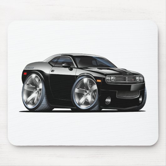 Dodge-Herausforderer-Schwarz-Auto Mousepad (Vorne)
