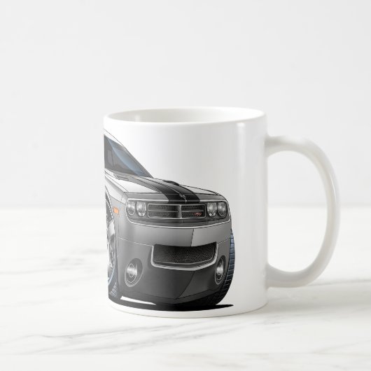 Dodge-Herausforderer-Silber/graues Auto Kaffeetasse (Rechts)