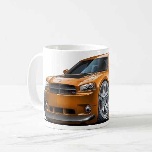 Dodge-Ladegerät Daytona Orangen-Auto Kaffeetasse (Vorderseite Links)