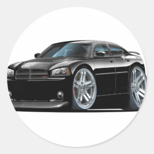Dodge-Ladegerät Daytona schwarzes Auto Runder Aufkleber