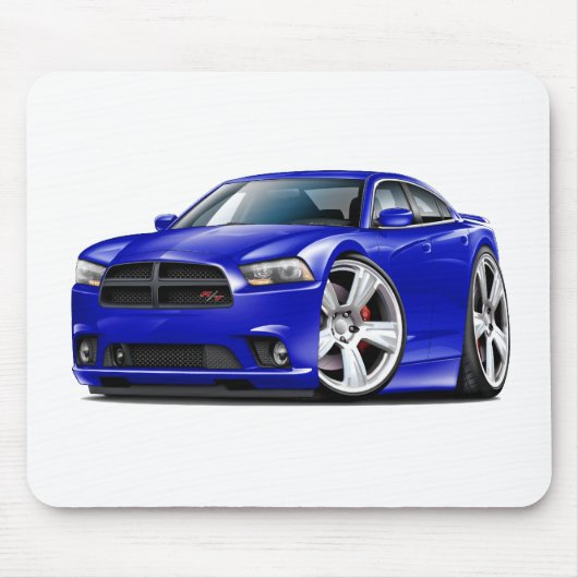 Dodge-Ladegerät Funktelegrafie-Blau-Auto Mousepad (Vorne)