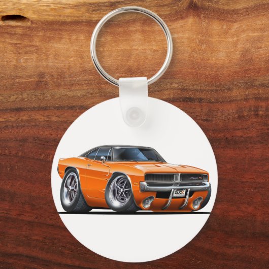 Dodge Ladegerät Orange Car Schlüsselanhänger (Vorderseite)