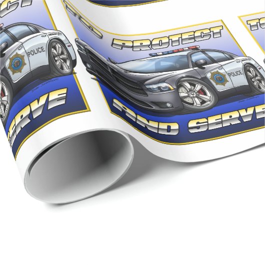 Dodge-Ladegerät-Polizei-Auto 2014 1 Geschenkpapier (Rolleneckpunkt)