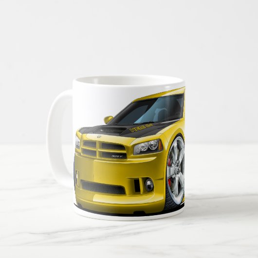 Dodge-Ladegerät-Superbienen-Gelb-Auto Kaffeetasse (Vorderseite Links)