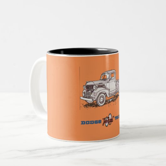 Dodge-LKWs Zweifarbige Tasse (Vorderseite Links)