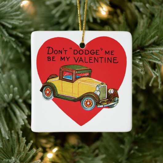 Dodge mich nicht, sei meine Valentin! Retro Valent Keramikornament (Baum)