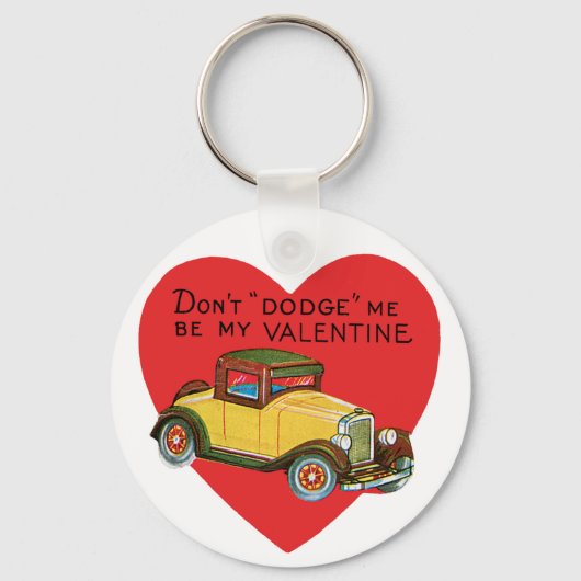 Dodge mich nicht, sei meine Valentin! Retro Valent Schlüsselanhänger (Rückseite)