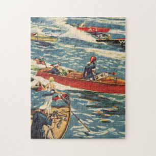 Dodge Motor Schnellboot Vintage Antik Ruder Ozean Puzzle