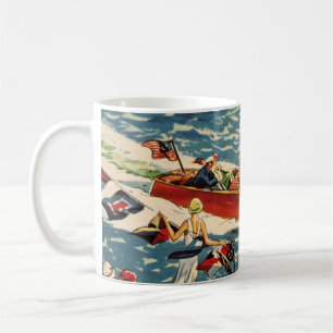 Dodge Motor Speedboot Vintage Antik Ruder Ozean Kaffeetasse