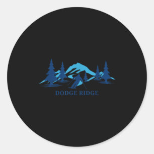 Dodge Ridge California Skigebiet Skifahren Skifahr Runder Aufkleber