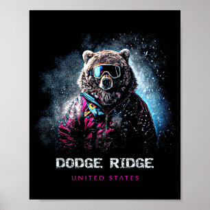 Dodge Ridge Vereinigte Staaten Skifahren Skifahrer Poster