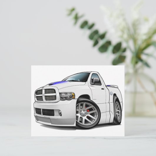 Dodge SRT10 Ram White Postkarte (Stehend Vorderseite)