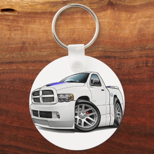 Dodge SRT10 Ram White Schlüsselanhänger (Vorderseite)
