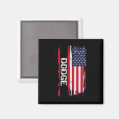 Dodge USA-Flagge  Magnet (Vorderseite/Rückseite)