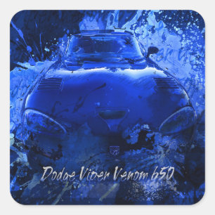 Dodge-Viper-Gift 650 Quadratischer Aufkleber