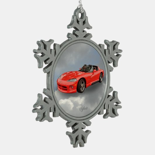 DODGE-VIPER SCHNEEFLOCKEN Zinn-Ornament (Links)
