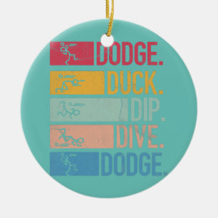 Dodgeball Player Ball Game Dodgeballer Dodge Duck Keramik Ornament