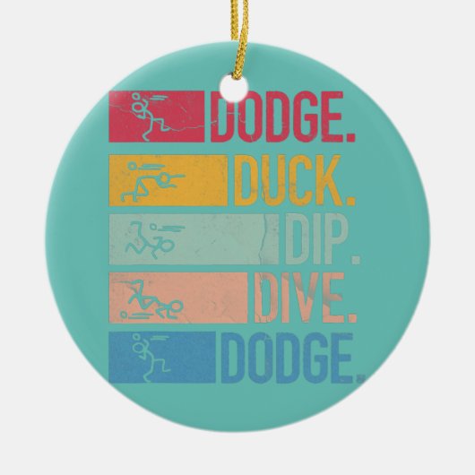 Dodgeball Player Ball Game Dodgeballer Dodge Duck Keramik Ornament (Vorne)