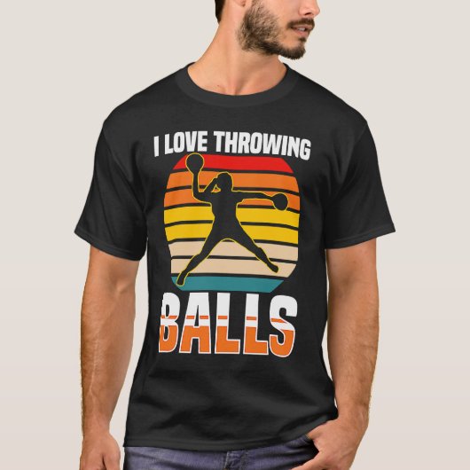 Dodgeball Quote I Love Throwing Balls Dodgeball T-Shirt (Vorderseite)