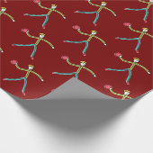 Dodgeball Stickman Geschenkpapier (Ecke)