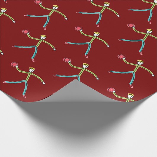 Dodgeball Stickman Geschenkpapier (Ecke)