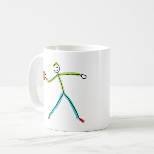 Dodgeball Stickman Kaffeetasse (Vorderseite Links)