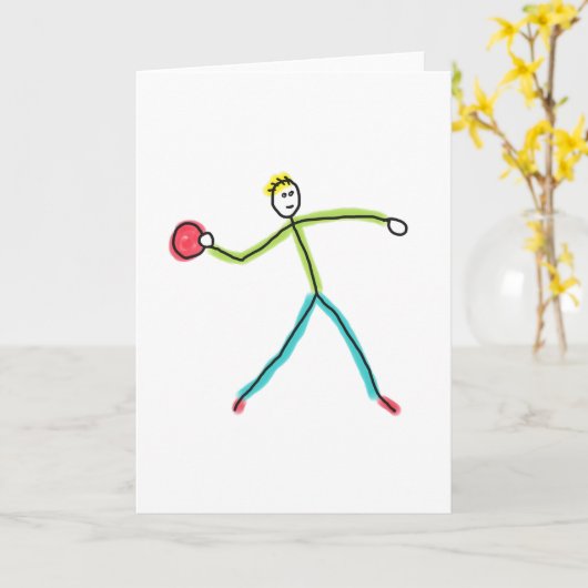 Dodgeball Stickman Karte (Gelbe Blume)