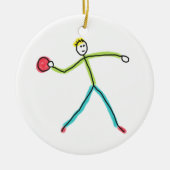 Dodgeball Stickman Keramik Ornament (Vorne)