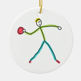 Dodgeball Stickman Keramik Ornament