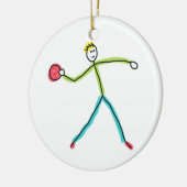 Dodgeball Stickman Keramik Ornament (Links)