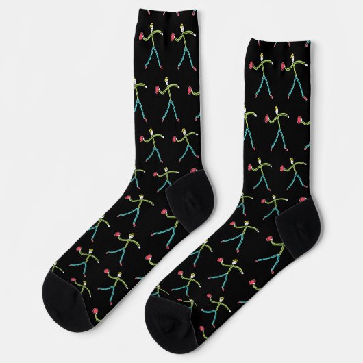 Dodgeball Stickman Socken (Linkes Detail)