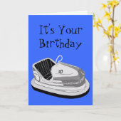 Dodgem Alters-Geburtstags-Karte (blau) Karte (Gelbe Blume)