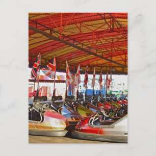 Dodgem Cars Funfair Ride Post Card Postkarte