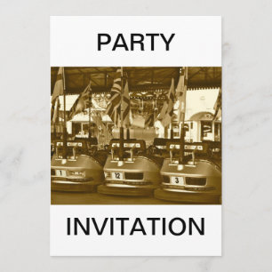 Dodgem Cars in der Sepia-Party Einladung
