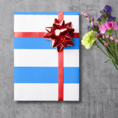 Dodger Blau Weiß Breitband Horizontal Streifen Geschenkpapier