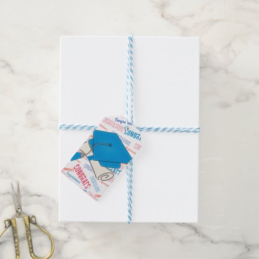 Dodger Blue Graduation Cap and Diploma Geschenkanhänger (Mit Garn)