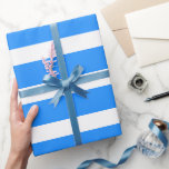 Dodger Blue White Classic Horizontal Striping Geschenkpapier<br><div class="desc">Dodger Blau und Weiß,  klassisches,  horizontales Streifenpapier</div>