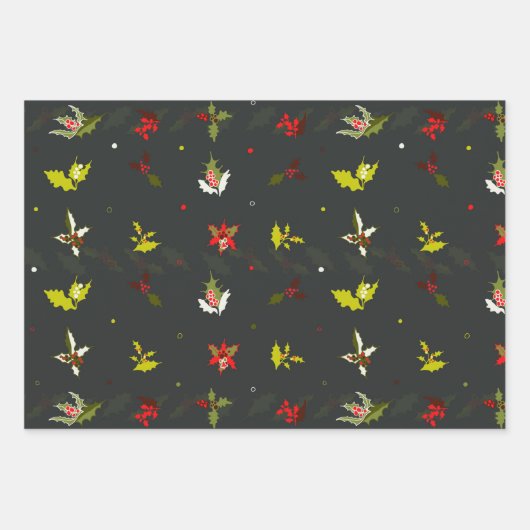 Dodle der Weihnachtsmauer-Blume nahtloser Musterve Geschenkpapier Set (Vorderseite 3)