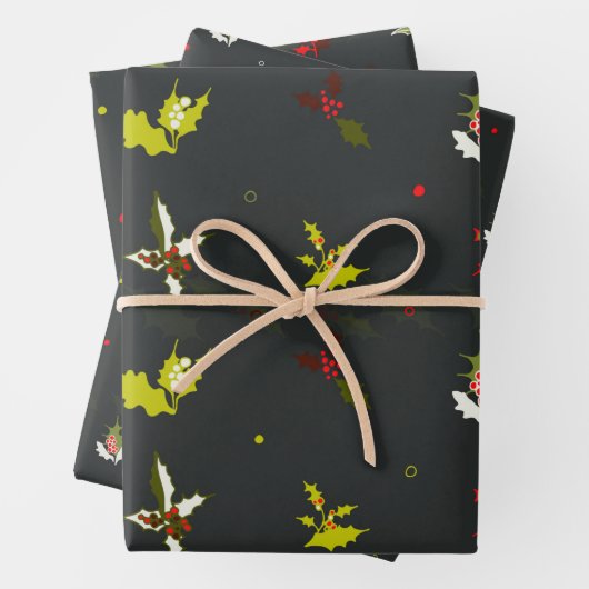 Dodle der Weihnachtsmauer-Blume nahtloser Musterve Geschenkpapier Set (Beispiel)