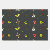 Dodle der Weihnachtsmauer-Blume nahtloser Musterve Geschenkpapier Set (Vorderseite)