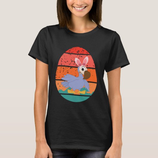 Dodo Bird Bunny Happy Ostereier Retro Männer Fraue T-Shirt (Vorderseite)