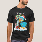 Dodo Bird Xmas Tree Lighting Weihnachtsmannmütze D T-Shirt (Vorderseite)