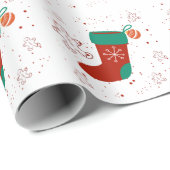 Dodo Craft Studio Süße Weihnachtsstrumpf Feiertage Geschenkpapier (Rolleneckpunkt)