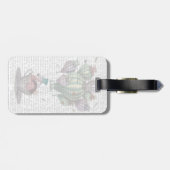 Dodo in Teacup mit Libellen Gepäckanhänger (Rückseite horizontal)