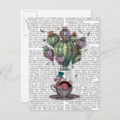 Dodo in Teacup mit Libellen Postkarte (Vorne/Hinten)