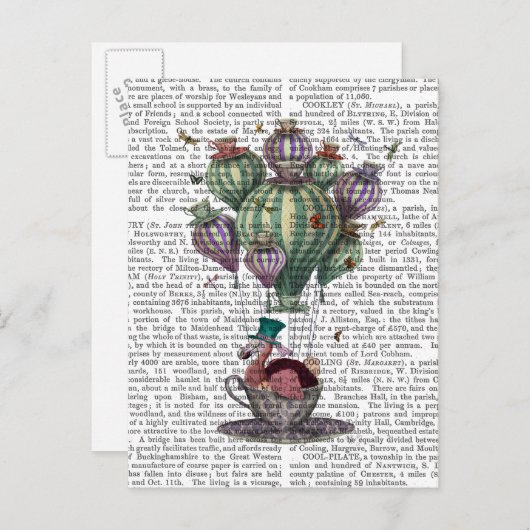 Dodo in Teacup mit Libellen Postkarte (Vorne/Hinten)