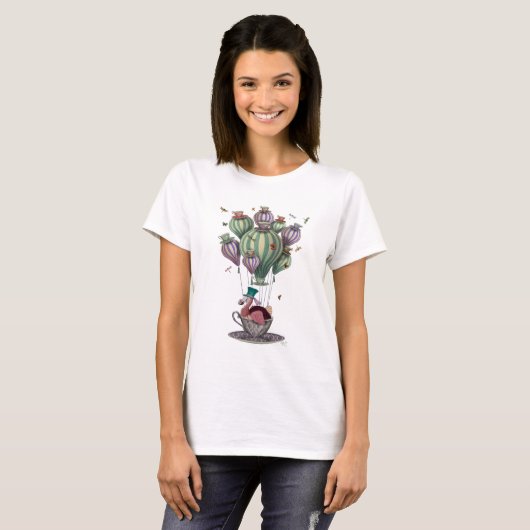 Dodo in Teacup mit Libellen T-Shirt (Vorne ganz)