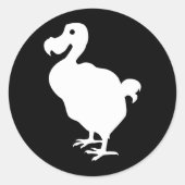 Dodo-Silhouette Runder Aufkleber (Vorderseite)