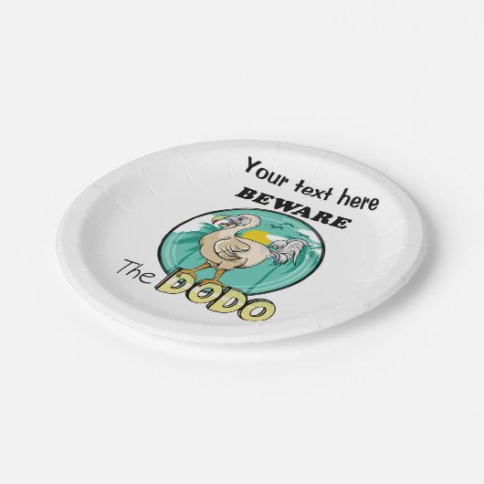 Dodo-Vogel Pappteller (Schrägansicht)