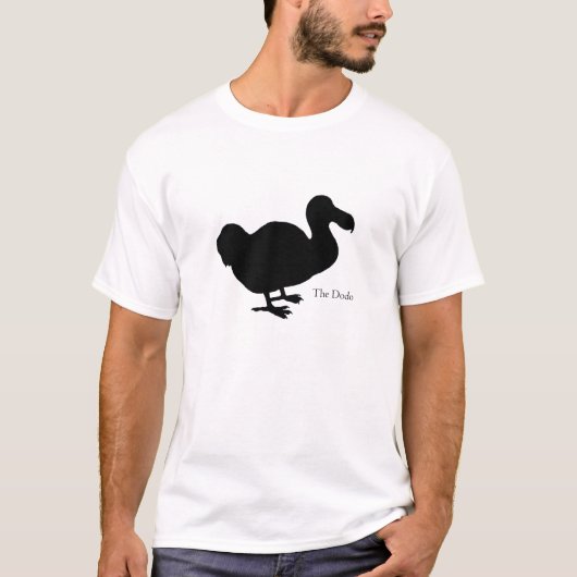 Dodo-Vogel-Silhouette-Shirt mit Beschriftung T-Shirt (Vorderseite)